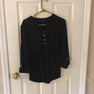 Black shirt with gold dots